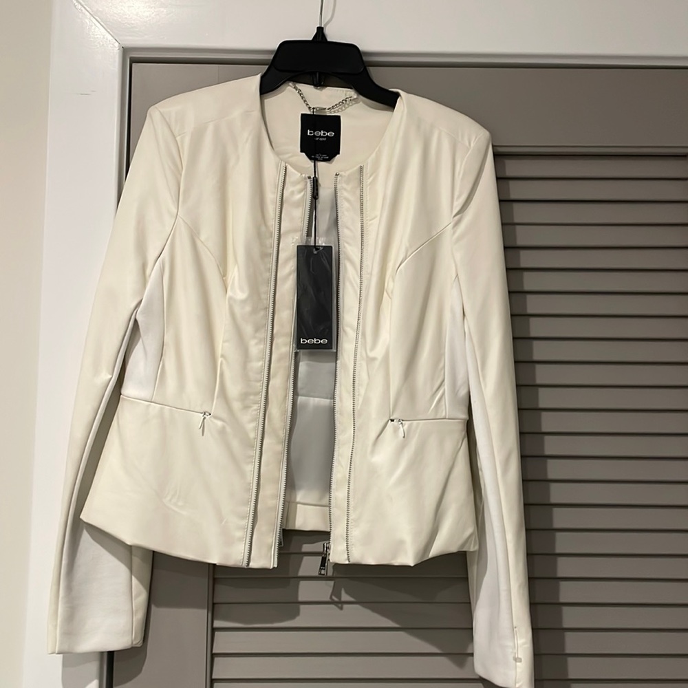 COPY - Bebe white leather jacket